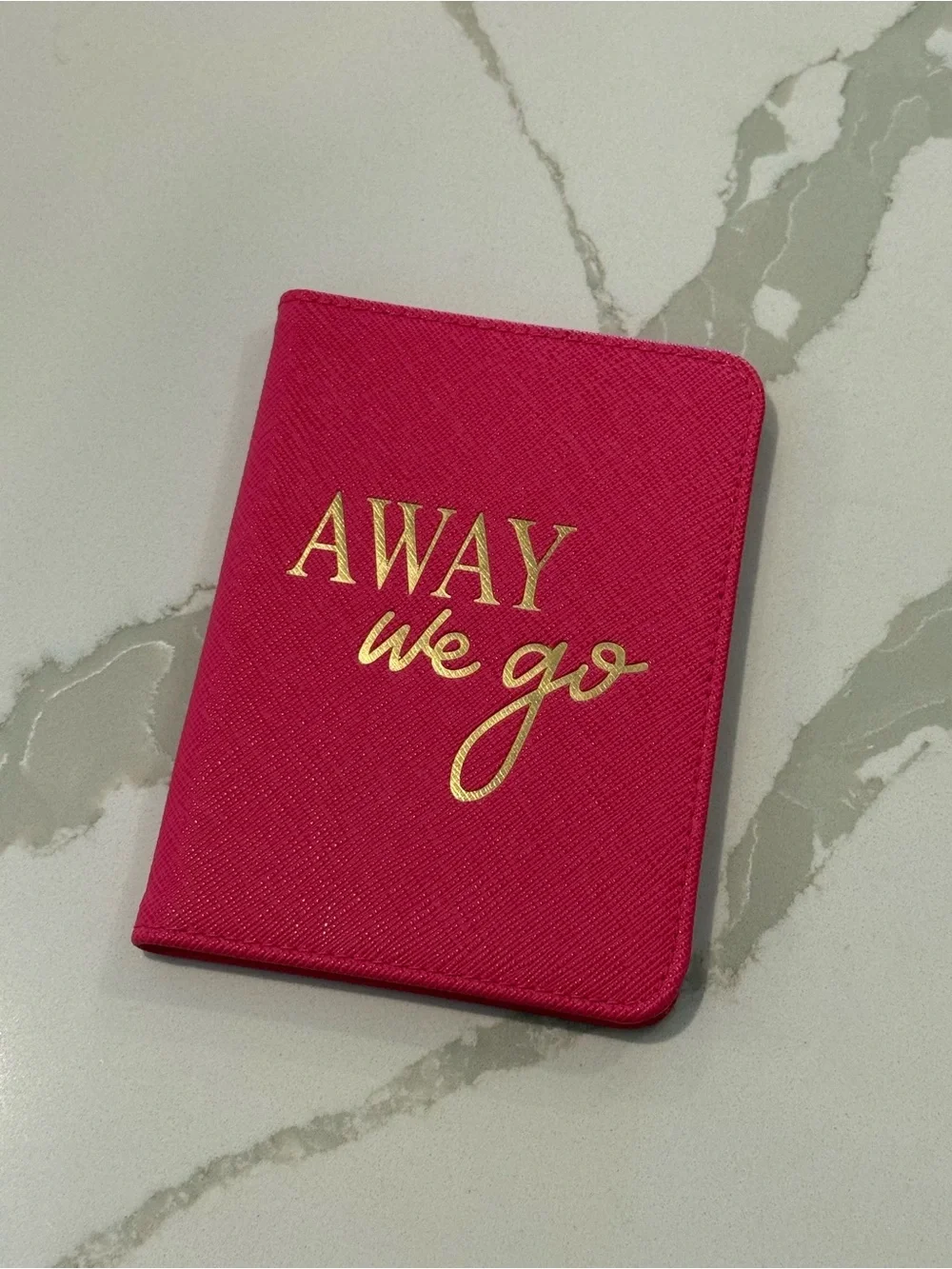 Mud Pie Hot Pink Passport Holder with Gold Foil